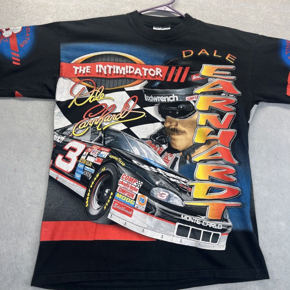 Vintage 90s Dale Earnhardt Chase 7x Winston Cup Champion All Over Print Large
